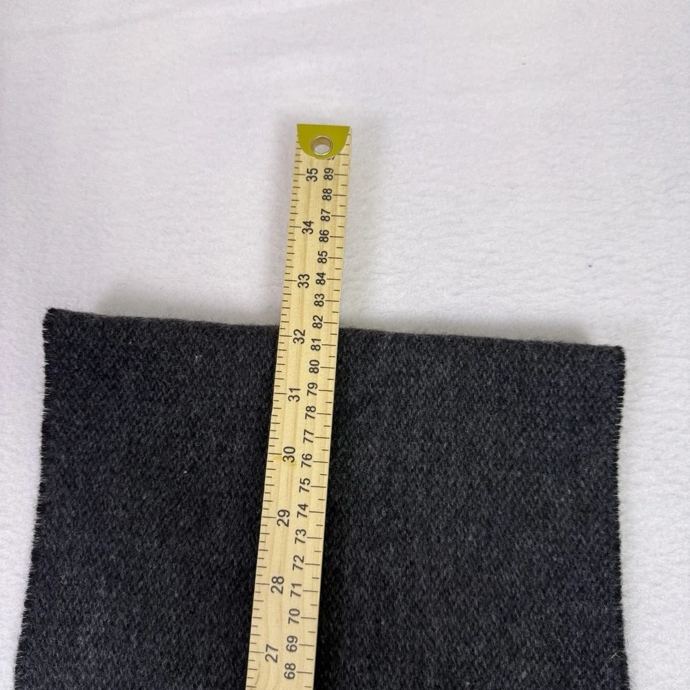 Polo Ralph Lauren Black 100% Lambswool Scarf Purple Pony Fringe Made In‎ Italy